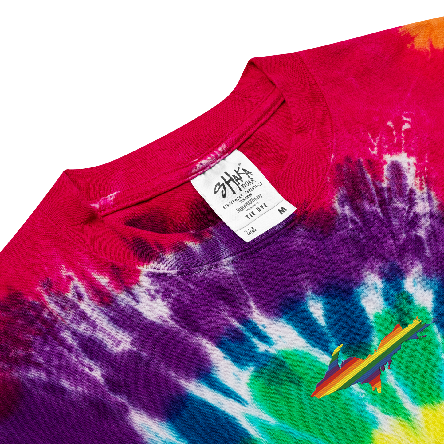 Michigan Upper Peninsula Tie-Dye T-Shirt (w/ UP Pride Flag) | Unisex Oversized