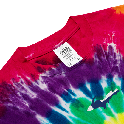 Michigan Upper Peninsula Tie-Dye T-Shirt (w/ UP Finland Flag) | Unisex Oversized