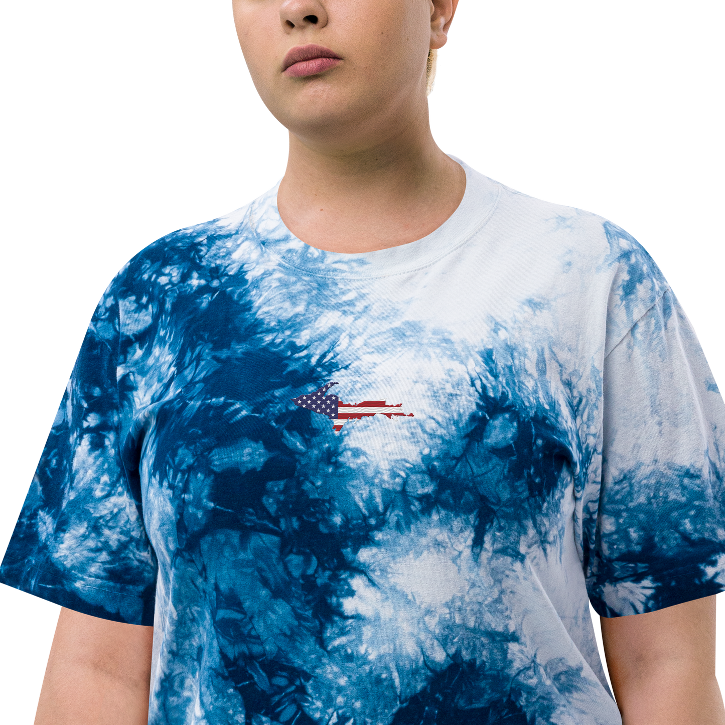 Michigan Upper Peninsula Tie-Dye T-Shirt (w/ UP USA Flag) | Unisex Oversized