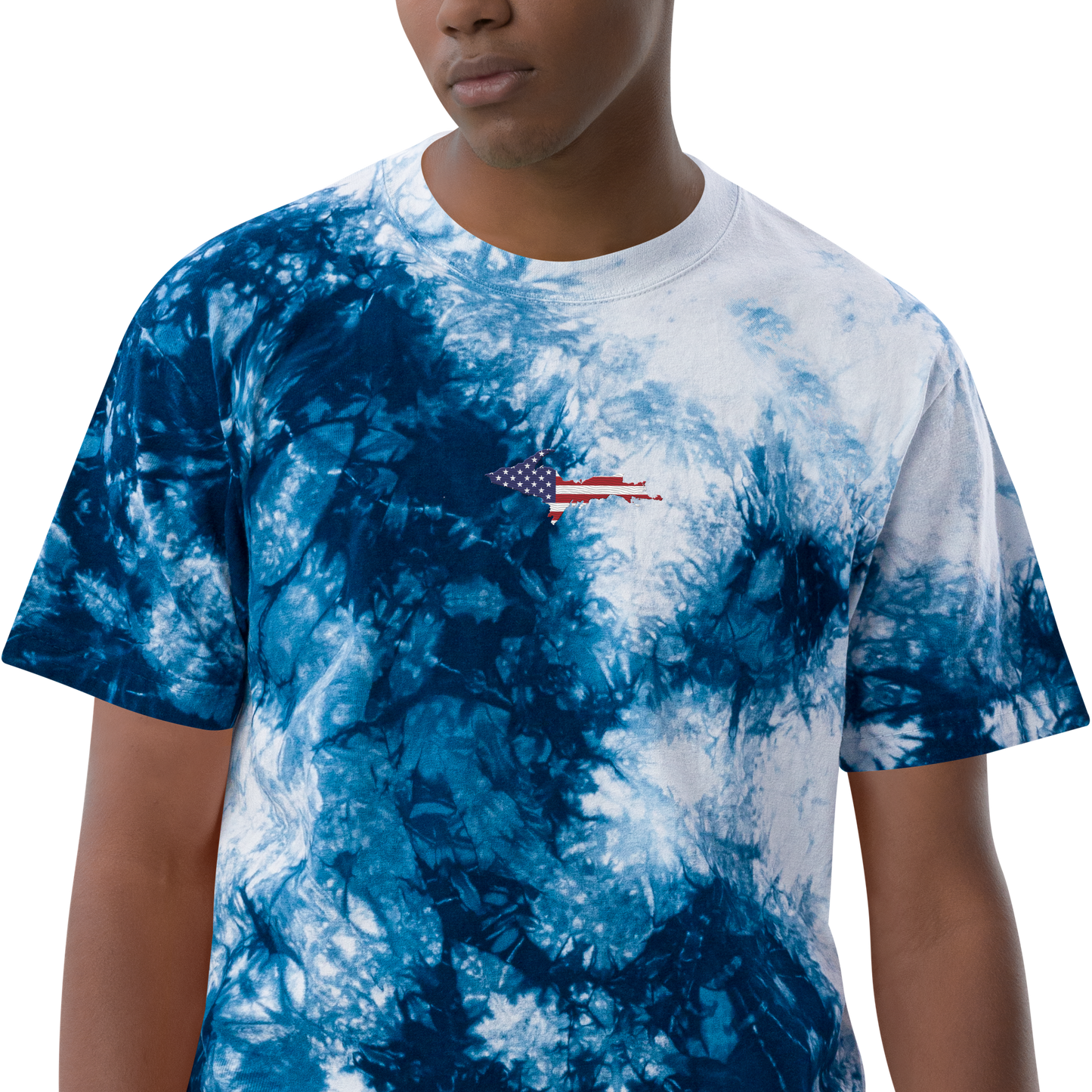 Michigan Upper Peninsula Tie-Dye T-Shirt (w/ UP USA Flag) | Unisex Oversized