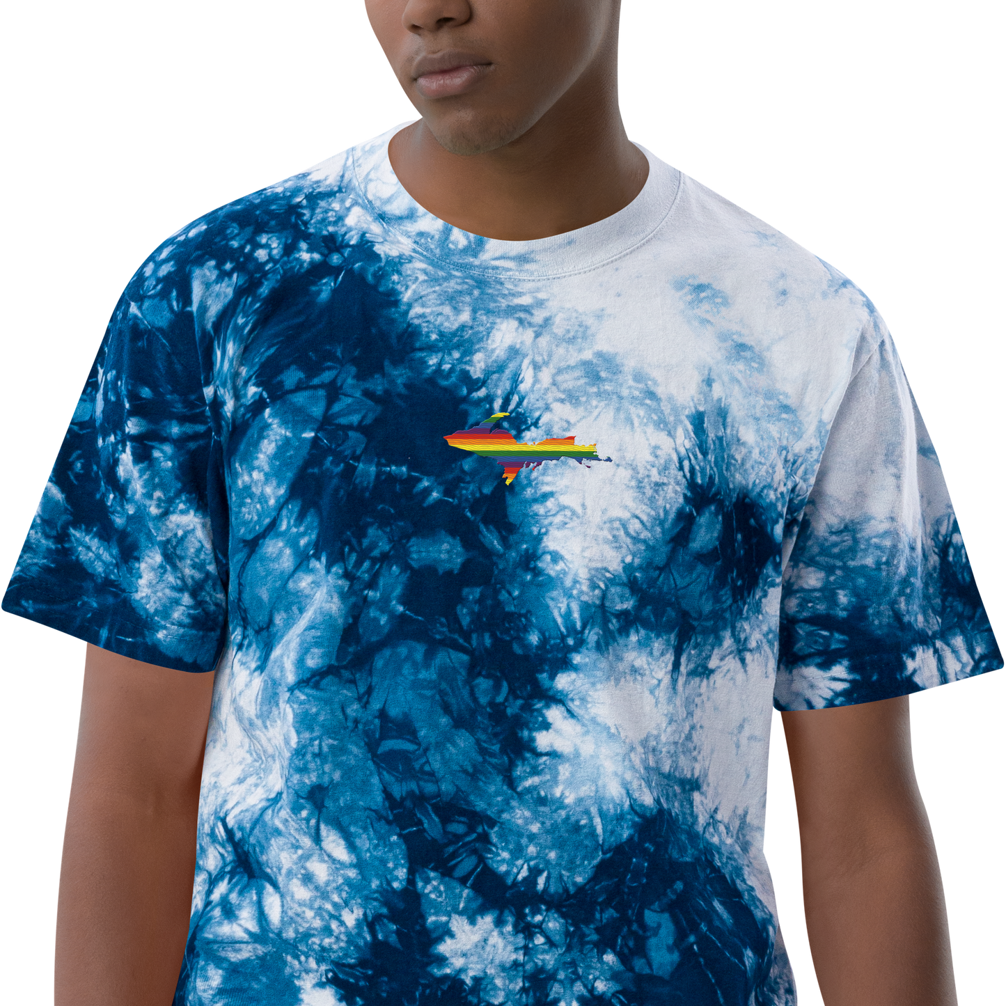 Michigan Upper Peninsula Tie-Dye T-Shirt (w/ UP Pride Flag) | Unisex Oversized