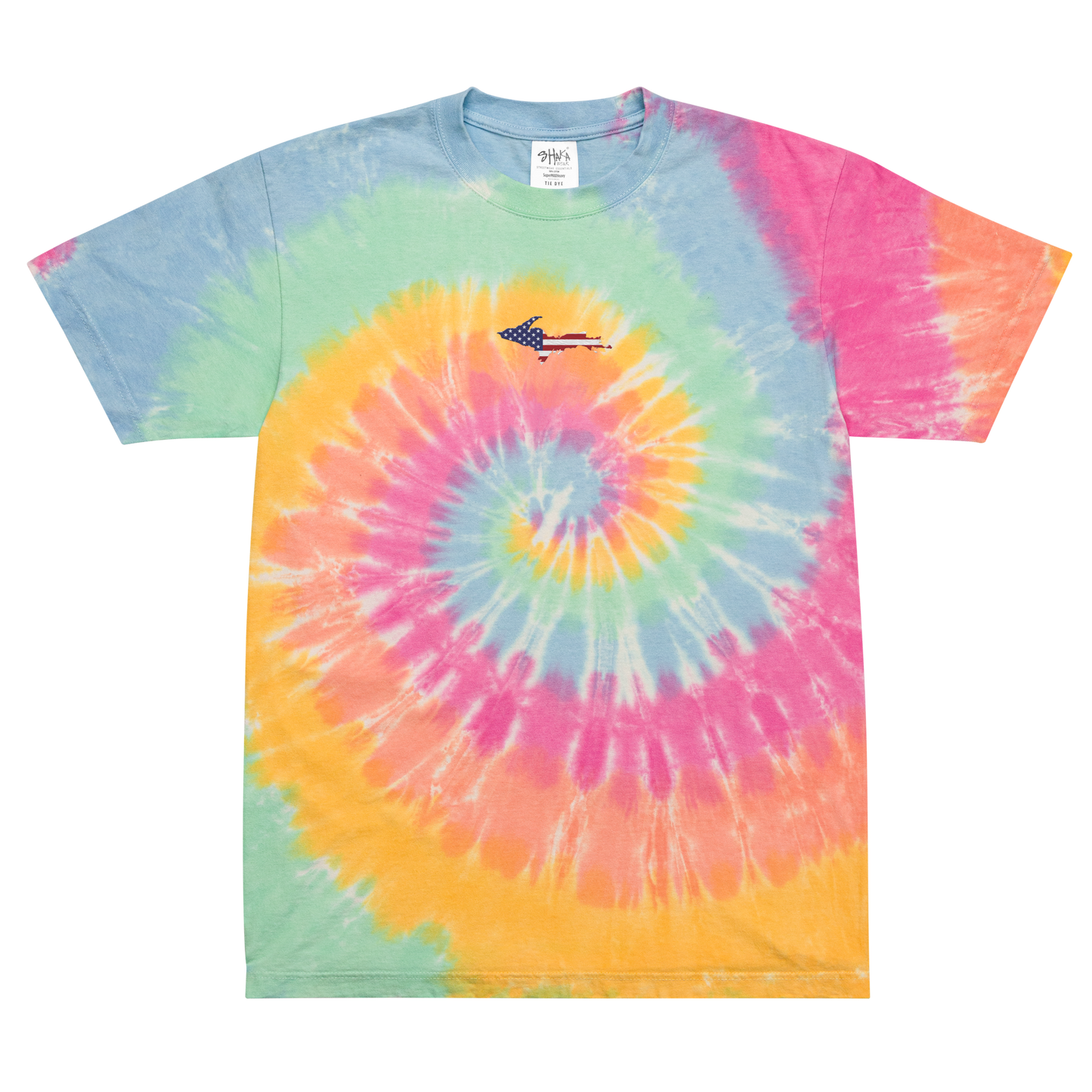 Michigan Upper Peninsula Tie-Dye T-Shirt (w/ UP USA Flag) | Unisex Oversized