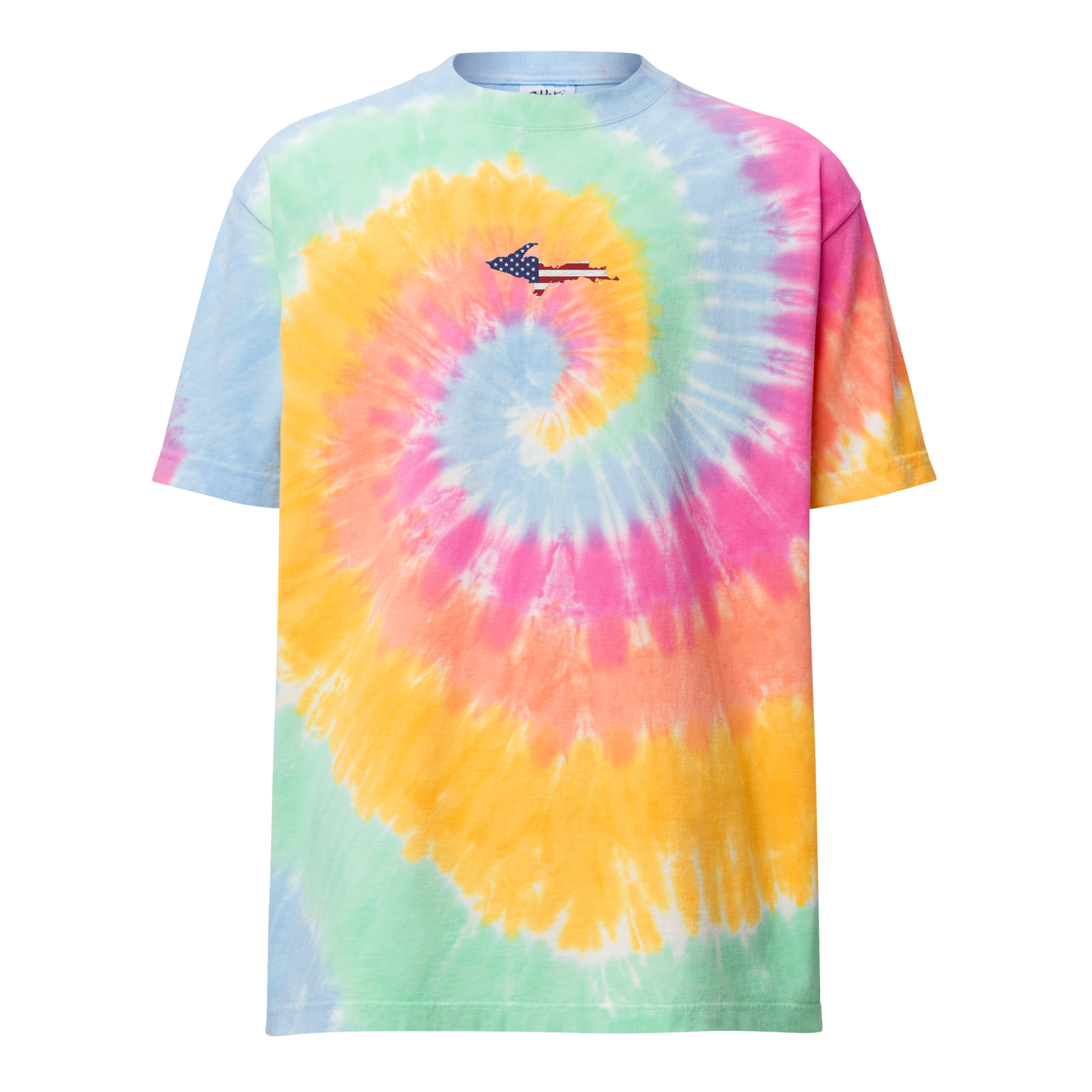 Michigan Upper Peninsula Tie-Dye T-Shirt (w/ UP USA Flag) | Unisex Oversized