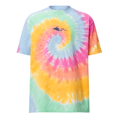 Michigan Upper Peninsula Tie-Dye T-Shirt (w/ UP USA Flag) | Unisex Oversized