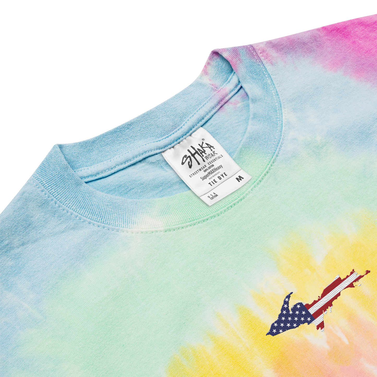 Michigan Upper Peninsula Tie-Dye T-Shirt (w/ UP USA Flag) | Unisex Oversized