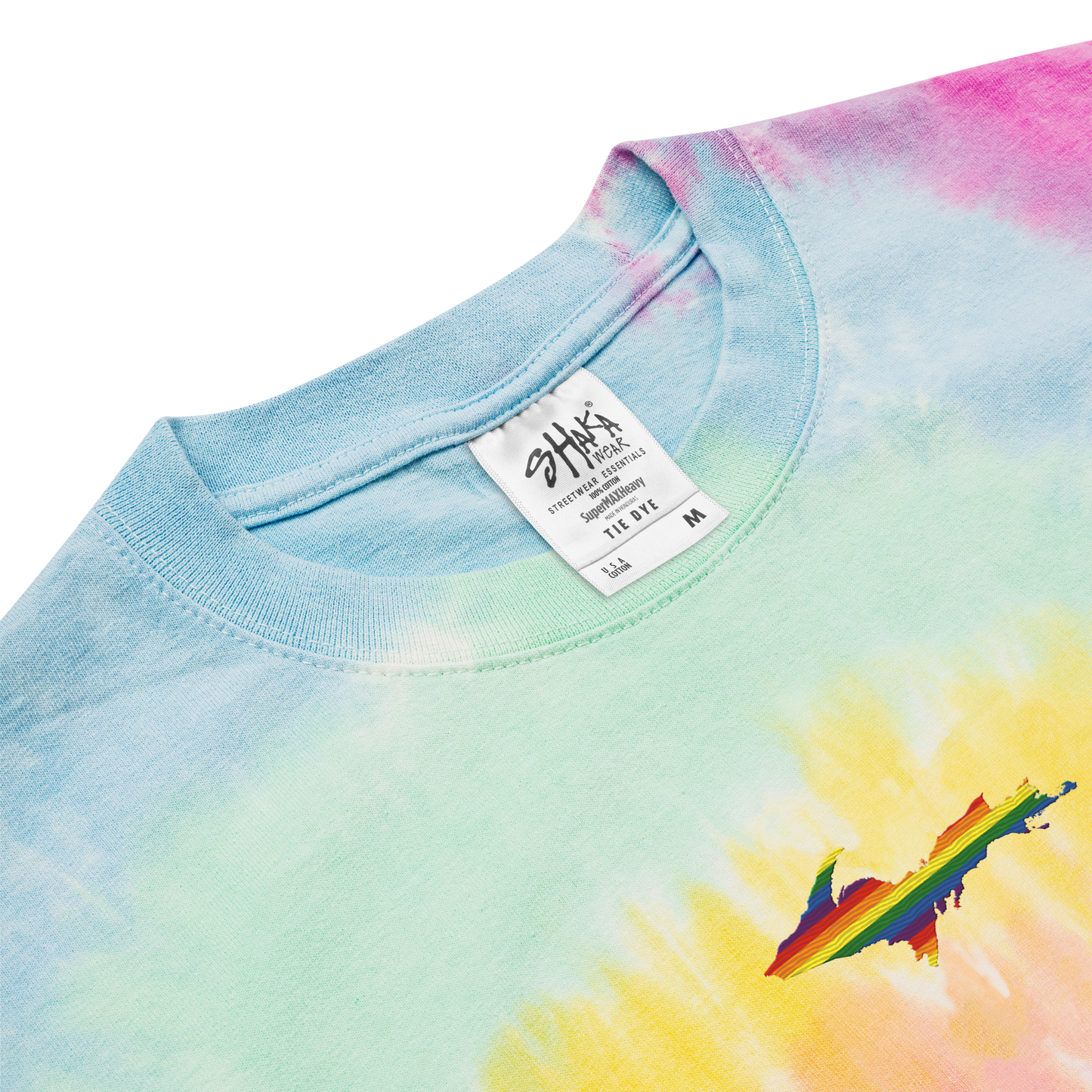 Michigan Upper Peninsula Tie-Dye T-Shirt (w/ UP Pride Flag) | Unisex Oversized