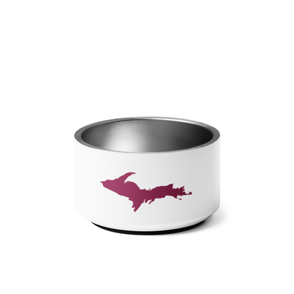 Michigan Upper Peninsula Pet Bowl (w/ UP Outline) | Ruby Red