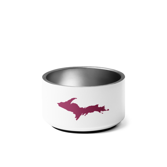 Michigan Upper Peninsula Pet Bowl (w/ UP Outline) | Ruby Red