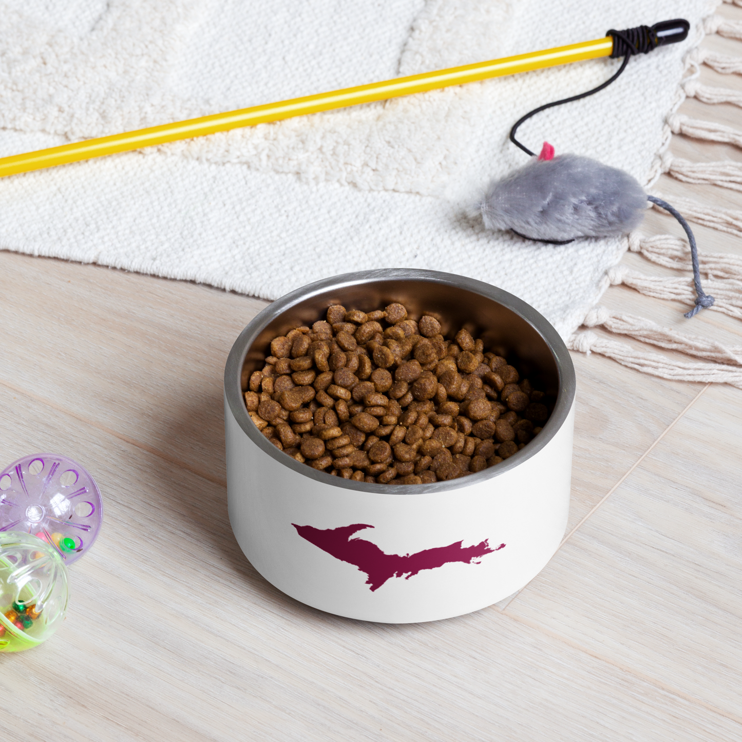 Michigan Upper Peninsula Pet Bowl (w/ UP Outline) | Ruby Red