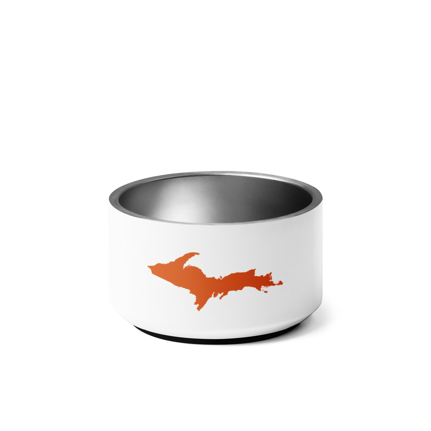 Michigan Upper Peninsula Pet Bowl (w/ UP Outline) | Maple Leaf Orange