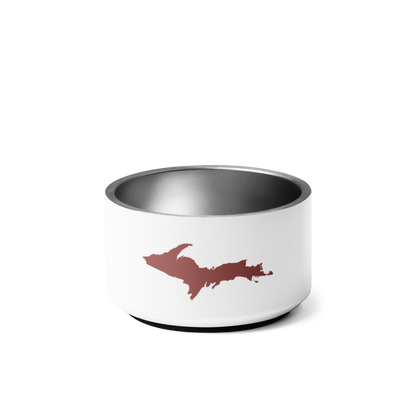 Michigan Upper Peninsula Pet Bowl (w/ UP Outline) | Ore Dock Red