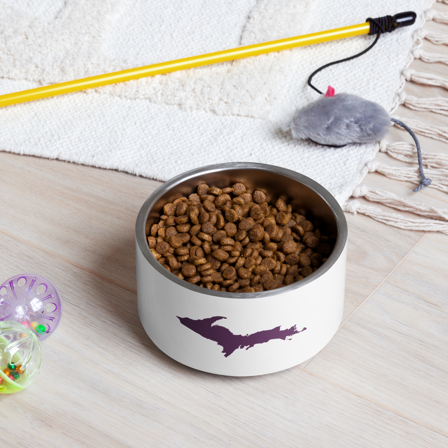 Michigan Upper Peninsula Pet Bowl (w/ UP Outline) | Plum