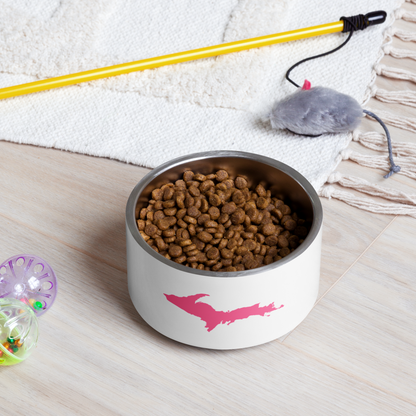 Michigan Upper Peninsula Pet Bowl (w/ UP Outline) | Pink