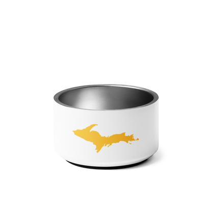 Michigan Upper Peninsula Pet Bowl (w/ UP Outline) | Gold