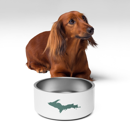 Michigan Upper Peninsula Pet Bowl (w/ Copper Green UP Outline)