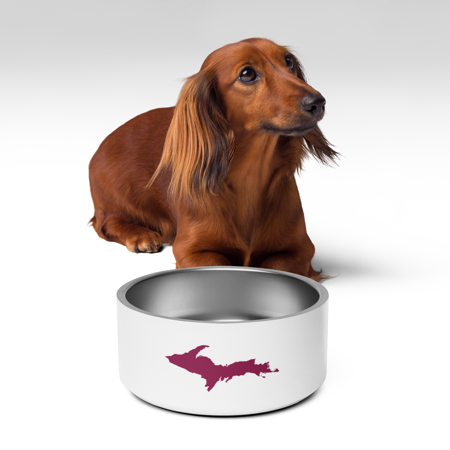 Michigan Upper Peninsula Pet Bowl (w/ UP Outline) | Ruby Red