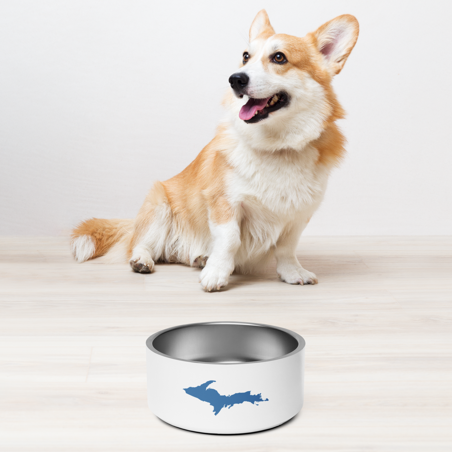 Michigan Upper Peninsula Pet Bowl (w/ UP Outline) | Lake Superior Blue