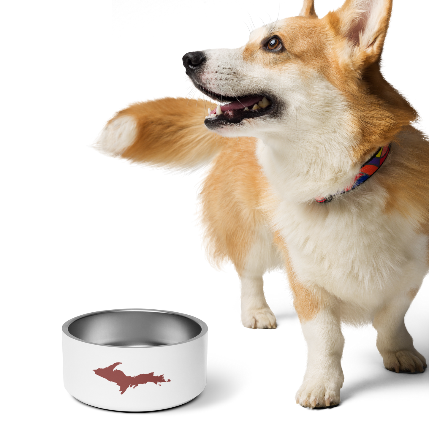 Michigan Upper Peninsula Pet Bowl (w/ UP Outline) | Ore Dock Red