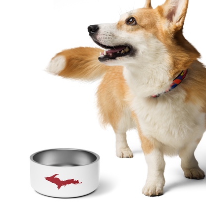 Michigan Upper Peninsula Pet Bowl (w/ UP Outline) | Thimbleberry Red