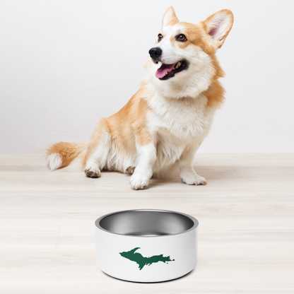 Michigan Upper Peninsula Pet Bowl (w/ UP Outline) | Superior Green