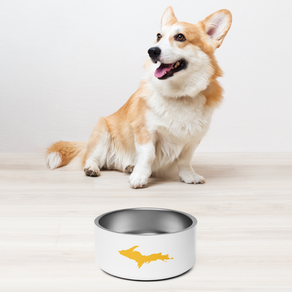 Michigan Upper Peninsula Pet Bowl (w/ UP Outline) | Gold