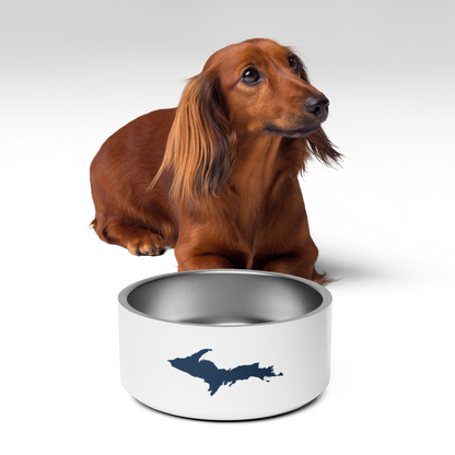 Michigan Upper Peninsula Pet Bowl (w/ UP Outline) | Navy