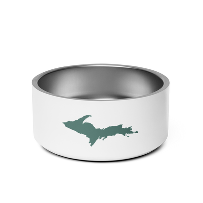 Michigan Upper Peninsula Pet Bowl (w/ Copper Green UP Outline)