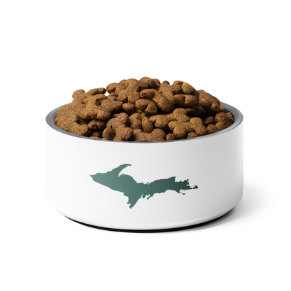 Michigan Upper Peninsula Pet Bowl (w/ Copper Green UP Outline)