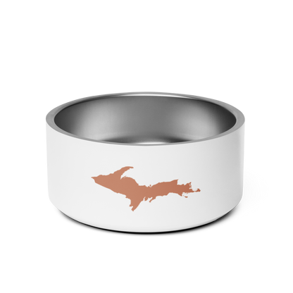 Michigan Upper Peninsula Pet Bowl (w/ UP Outline) | Copper