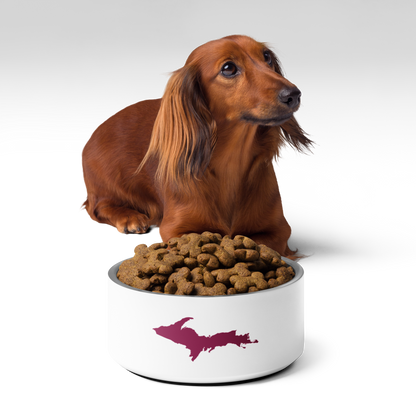 Michigan Upper Peninsula Pet Bowl (w/ UP Outline) | Ruby Red