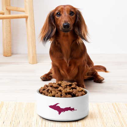 Michigan Upper Peninsula Pet Bowl (w/ UP Outline) | Ruby Red