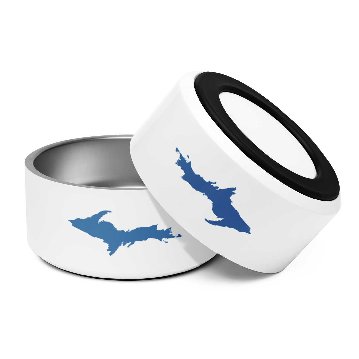 Michigan Upper Peninsula Pet Bowl (w/ UP Outline) | Lake Superior Blue