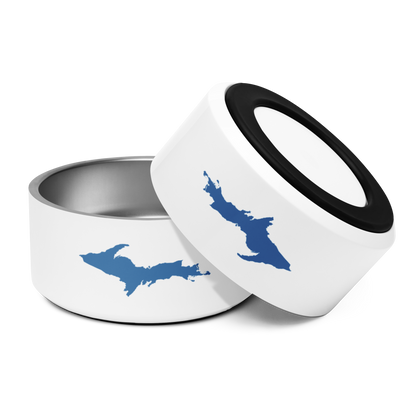 Michigan Upper Peninsula Pet Bowl (w/ UP Outline) | Lake Superior Blue