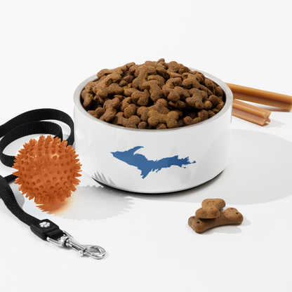 Michigan Upper Peninsula Pet Bowl (w/ UP Outline) | Lake Superior Blue