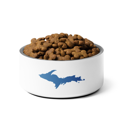 Michigan Upper Peninsula Pet Bowl (w/ UP Outline) | Lake Superior Blue