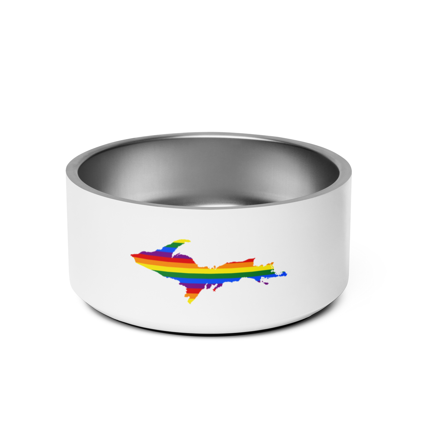 Michigan Upper Peninsula Pet Bowl (w/ UP Rainbow Pride Flag)