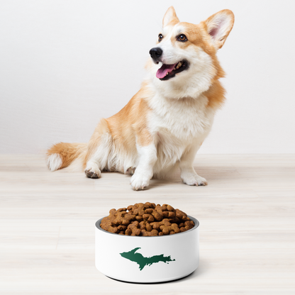 Michigan Upper Peninsula Pet Bowl (w/ UP Outline) | Superior Green