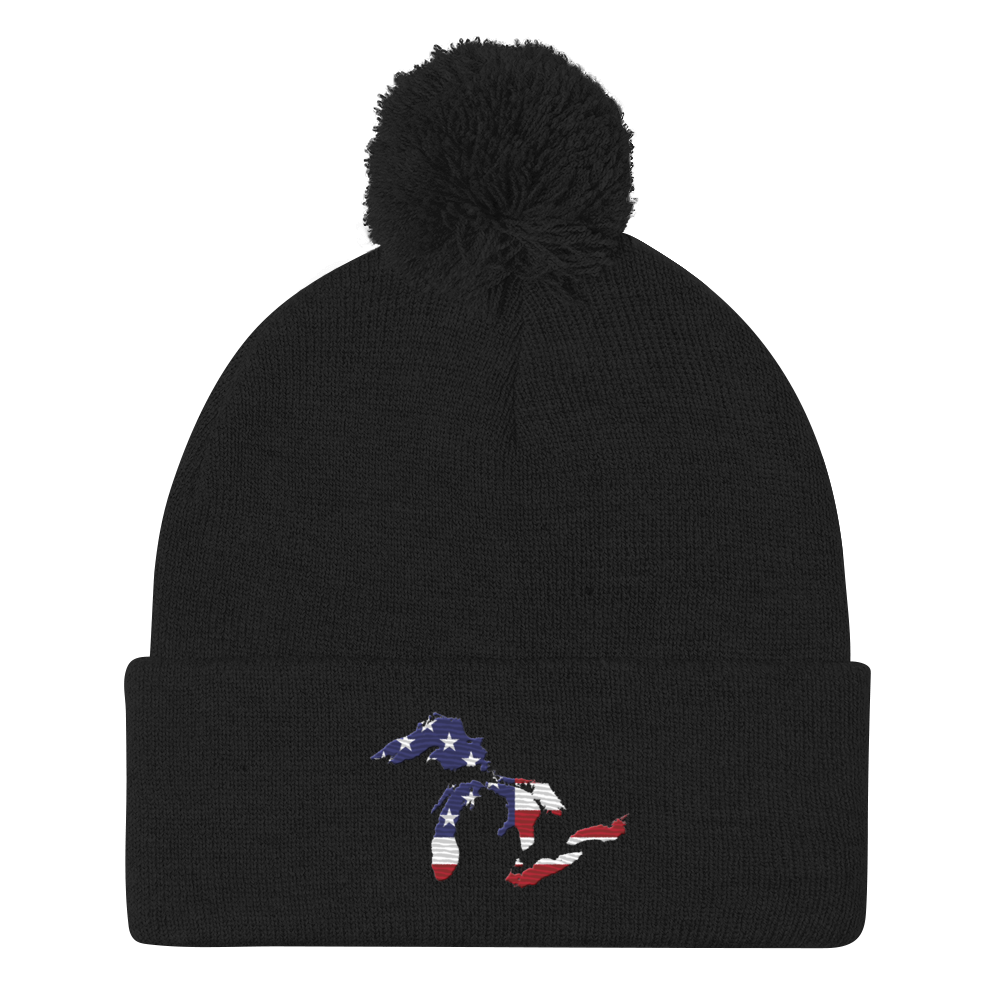 Great Lakes Pom-Pom Beanie (Patriotic Edition)