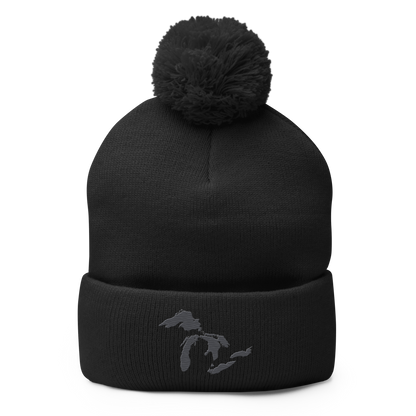 Great Lakes Pom-Pom Beanie (Iron Ore Grey)