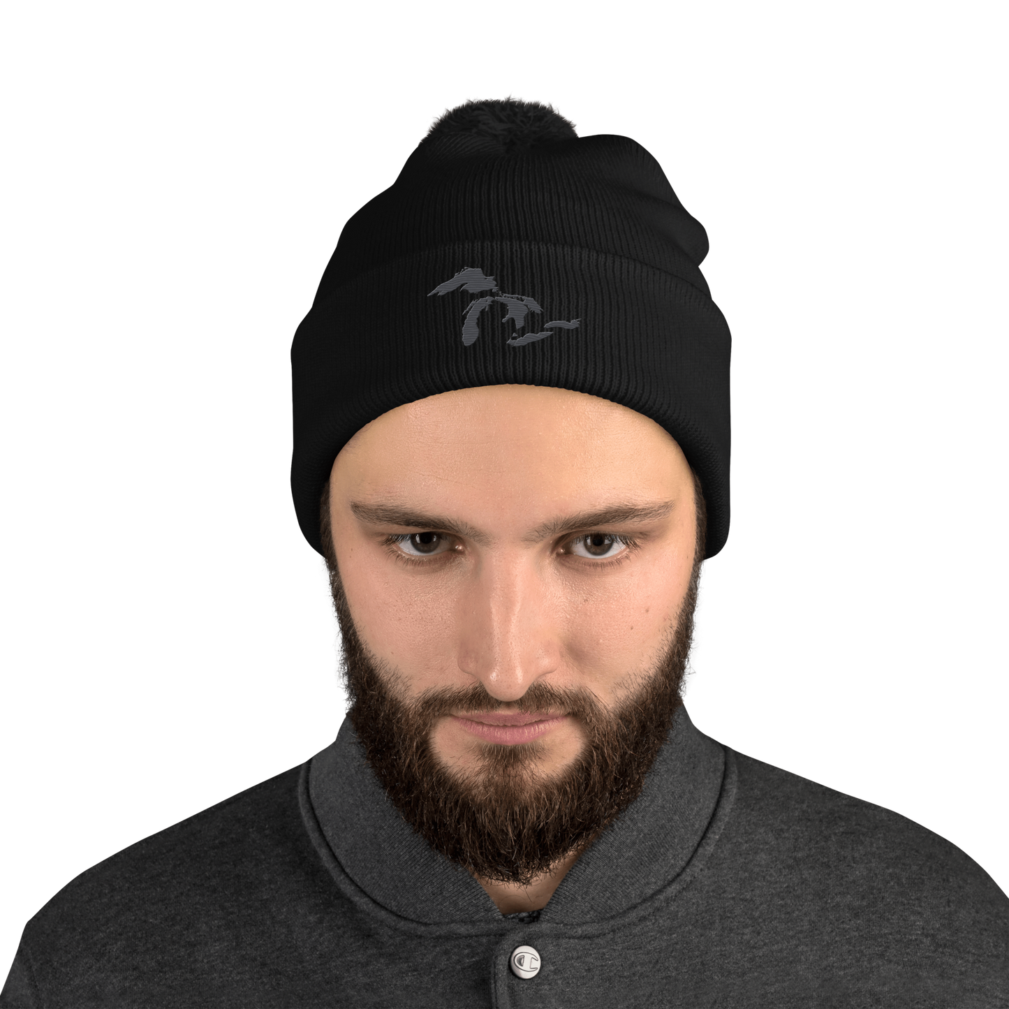 Great Lakes Pom-Pom Beanie (Iron Ore Grey)