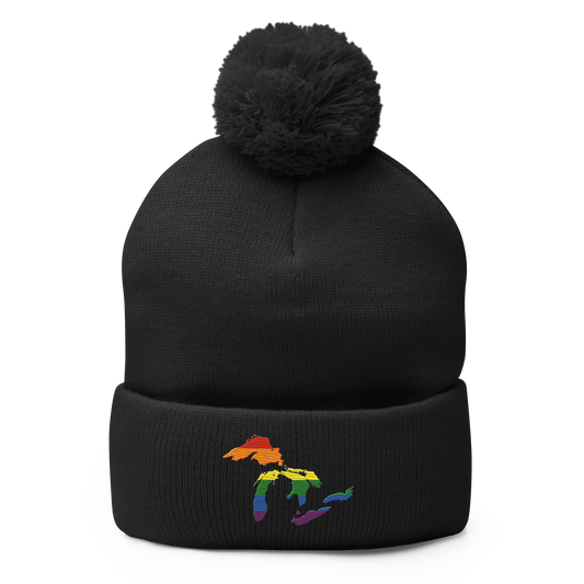 Great Lakes Pom-Pom Beanie (Rainbow Pride Edition)