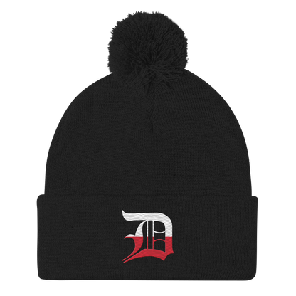 Detroit 'Old English D' Pom-Pom Beanie (Polish Edition)