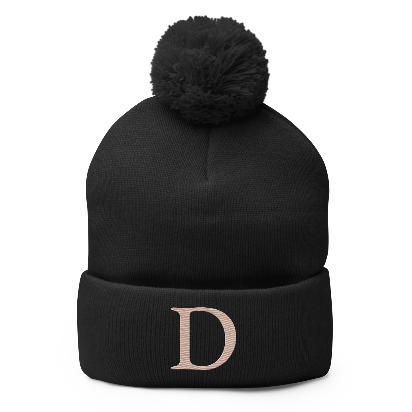 Detroit 'Old French D' Pom-Pom Beanie (Rose Gold)