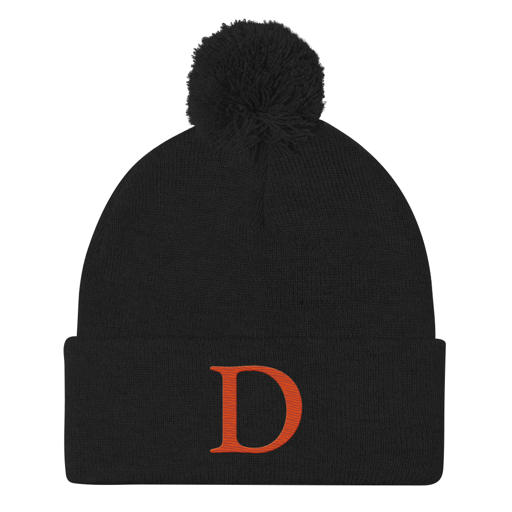 Detroit 'Old French D' Pom-Pom Beanie (Maple Leaf Orange)