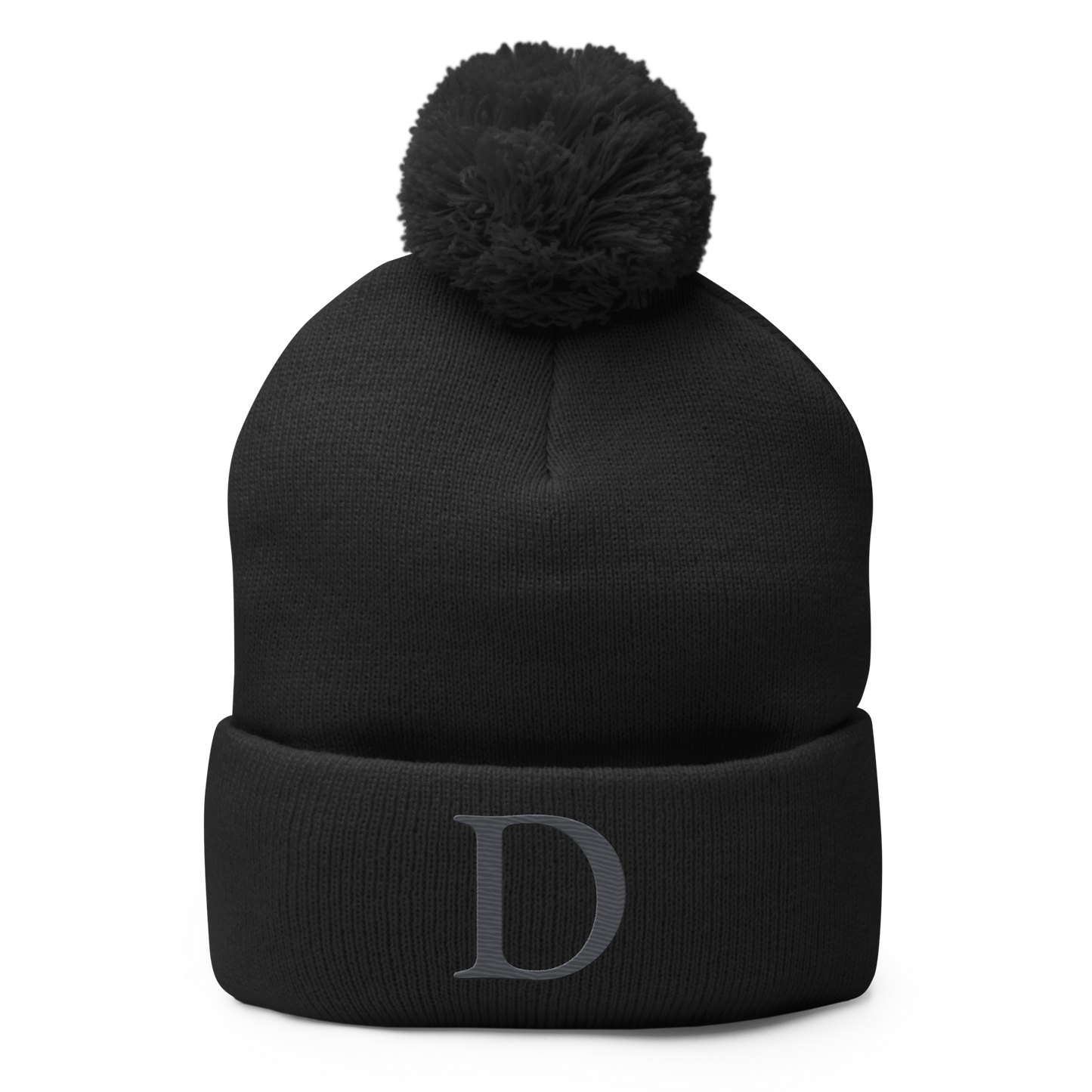 Detroit 'Old French D' Pom-Pom Beanie (Iron Ore Grey)