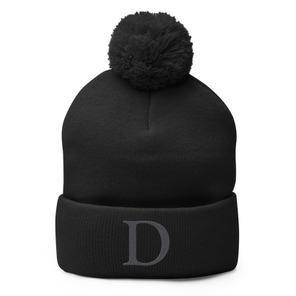 Detroit 'Old French D' Pom-Pom Beanie (Iron Ore Grey)