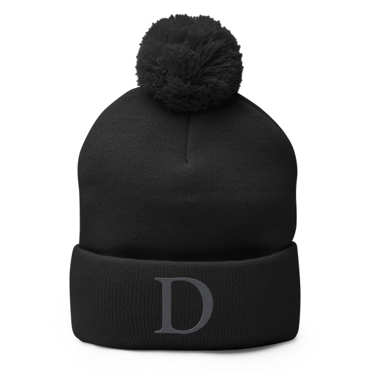 Detroit 'Old French D' Pom-Pom Beanie (Iron Ore Grey)