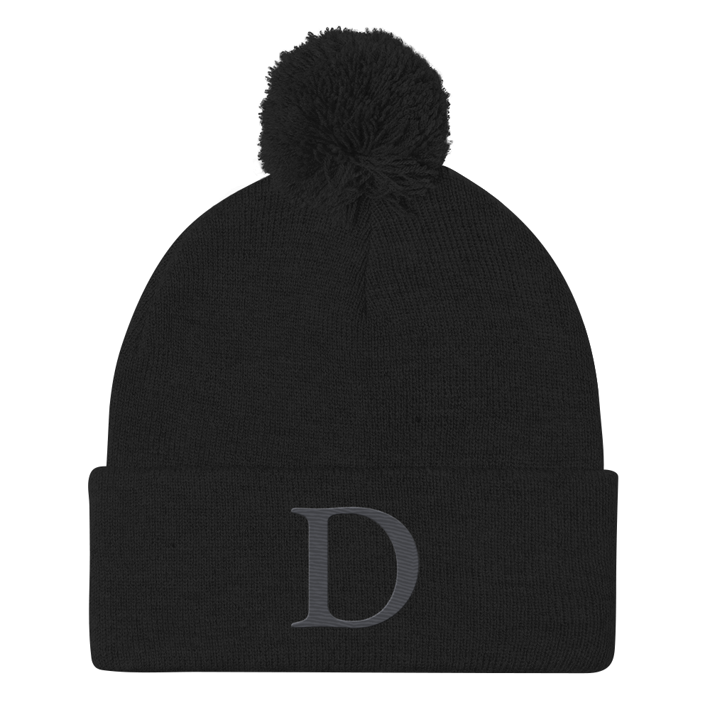 Detroit 'Old French D' Pom-Pom Beanie (Iron Ore Grey)