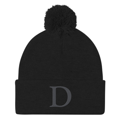 Detroit 'Old French D' Pom-Pom Beanie (Iron Ore Grey)