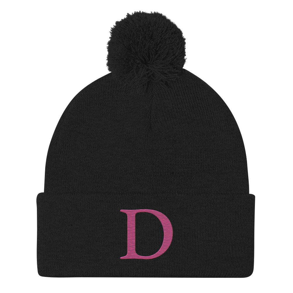 Detroit 'Old French D' Pom-Pom Beanie (Apple Blossom Pink)